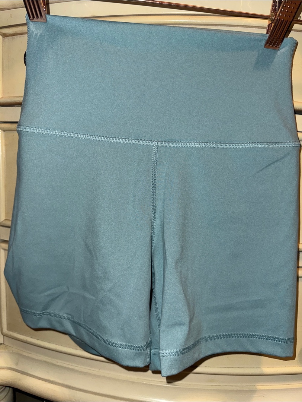 Yogalicious Lux High-Waist Athletic Shorts - Dusty Blue